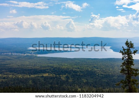 Mountain Lake Zuratkul, National Park Zyuratkul. View from the top