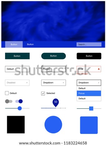 Light BLUE vector design ui kit with universe stars. Decorative ui kit design in abstract style with colorful sky. This template you can use for websites.