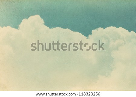 Vintage old paper texture on the sky. Royalty-Free Stock Photo #118323256