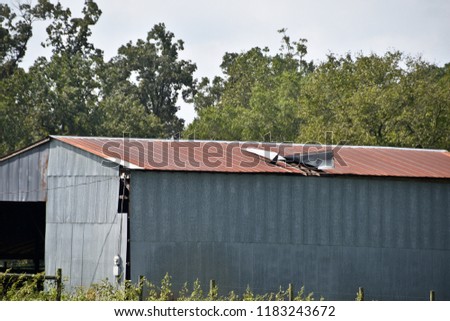 Barn Roof with Storm Damage