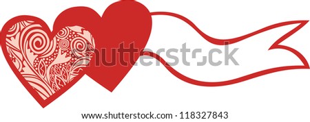 Hearts romantic sticker vector illustration
