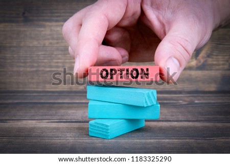 Option. Business Concept With Colorful Wooden Blocks