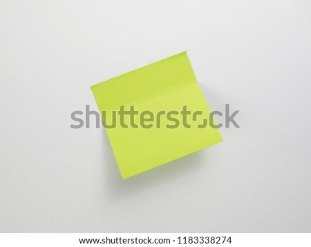 Color Sticky Note Top View Isolated on White Background
