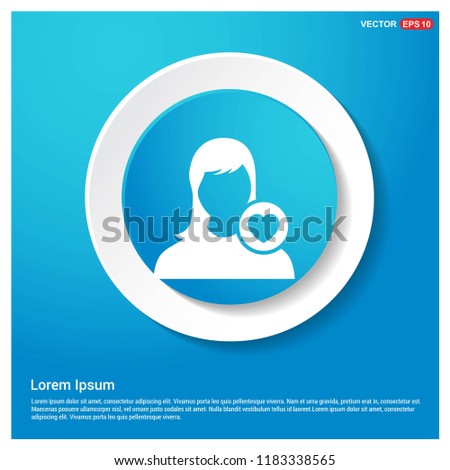 Favorite user icon Abstract Blue Web Sticker Button - Free vector icon