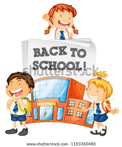 Students back to school template illustration