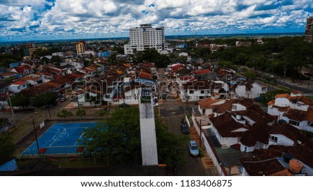 
places with buildings in Villavicencio meta taken with drone