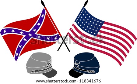 American Civil War. stencil. first variant. vector illustration