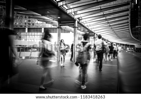 Abstract background of city people moving rush
