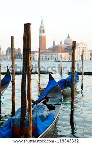 An image of gondolas in beautiful Venice