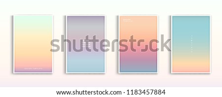 Set modern gradients in abstract sunset and sunrise sea blurred background templates. Square blurred background - sky clouds. vector design. Royalty-Free Stock Photo #1183457884