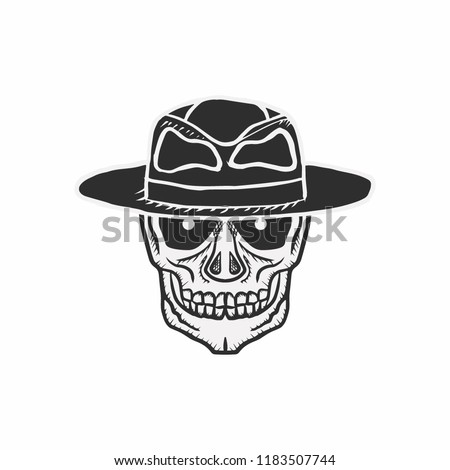 skull logo isolated on white background, vector illustration