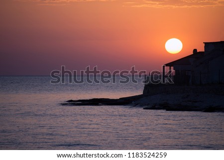Sunset on the Cape Tarkhankut, south-western cape of the Tarkhankut Peninsula, Crimea