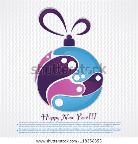 colorful design for New Year advertising brochure or cards