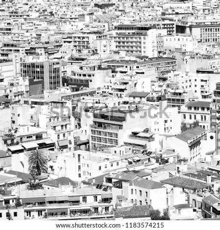 in europe athens the view of the city from the acropolis old architecture and new buildings

