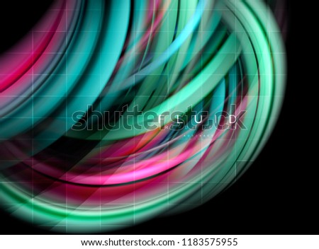 Fluid smooth wave abstract background, flowing glowing color motion concept, trendy abstract layout template for business or technology presentation or web brochure cover, wallpaper. Vector