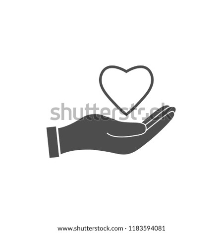 Hands of the heart icon. Vector illustration, flat design.
