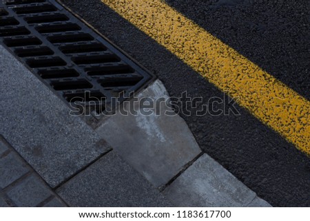 traffic signs painted on the asphalt. abstract background.