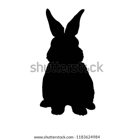 silhouette rabbit - vector illustration