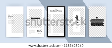 Fashion sale topics. Editable Instagram stories template. Streaming.
