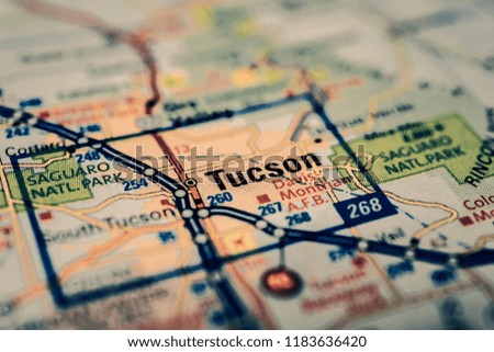 Tucson on the map USA