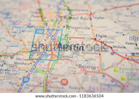 Austin, USA map background