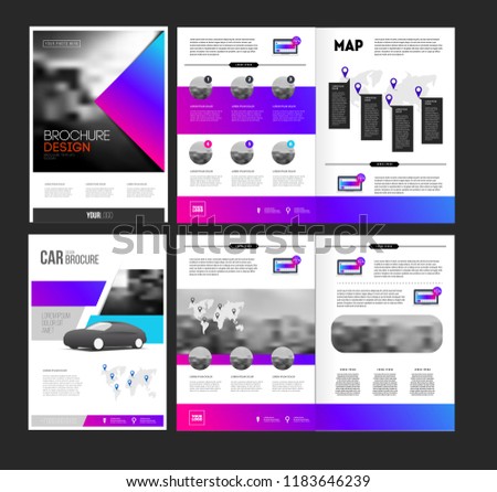 Vector brochure template with trend gradient style