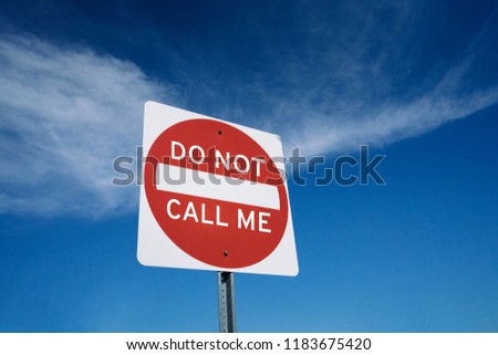 'Do not call registry list sign metaphor concept