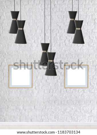 stone wall interior design and modern lamp