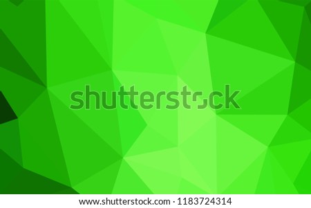 Light Green vector polygon abstract backdrop. Triangular geometric sample with gradient.  Brand new design for your business.