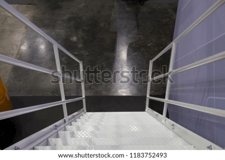 The white industrial stairs ; factory area