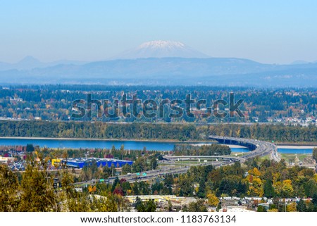 Mount Saint Helens over Portland, Oregon-Washington, USA