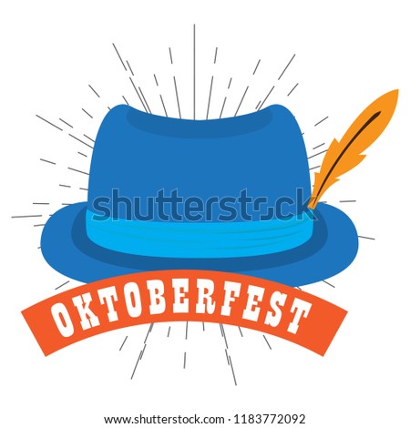 Oktoberfest label with traditional hat icon