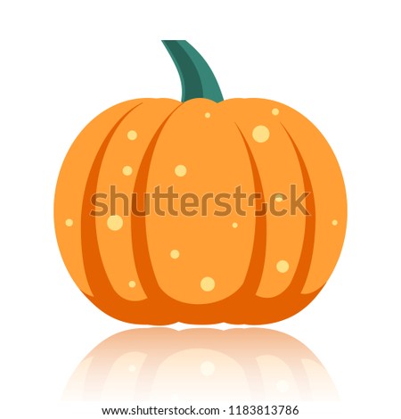 Pumpkin flat icon. Sign of halloween. Thanksgiving pictogram collection fall farm harvest, closeup squash, vegetable. Simple pumpkin cartoon colorful icon symbol isolated on white. Vector Illustration