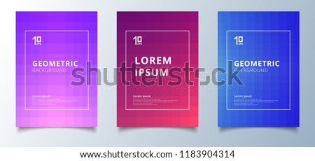 Minimal abstract geometric squares pattern with lighting effect cover design template. Future geometry gradient background. You can use for brochure, banner, wallpaper, mobile screen, annual report