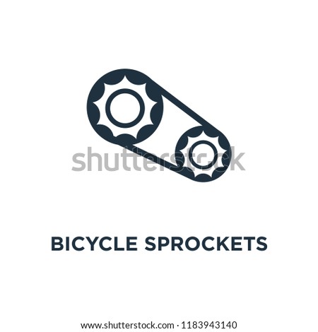 Bicycle sprockets icon. Black filled vector illustration. Bicycle sprockets symbol on white background. Can be used in web and mobile.
