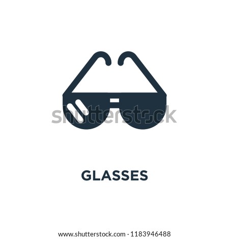 Glasses icon. Black filled vector illustration. Glasses symbol on white background. Can be used in web and mobile.