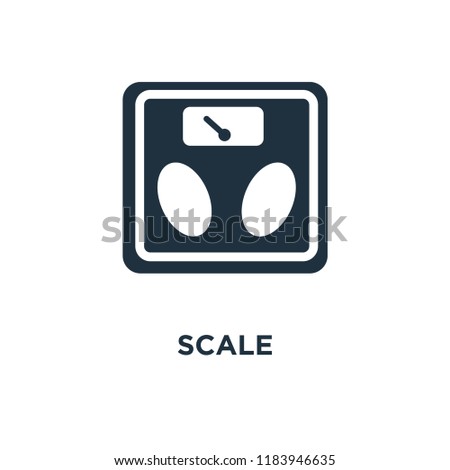 Scale icon. Black filled vector illustration. Scale symbol on white background. Can be used in web and mobile.