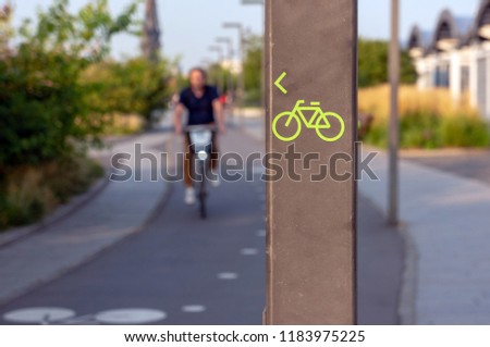Bicycle asphalt road in the park