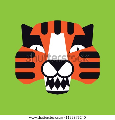 Roaring tiger mask. Vector illustration