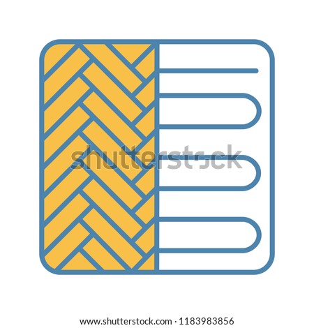 Floor heating system color icon. Underfloor heating. Floor heater. Isolated vector illustration