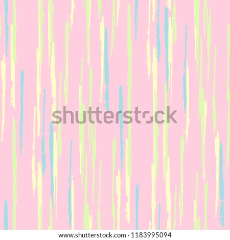 Seamless Grunge Stripes Pattern. Retro Scribbled Grunge Rapport for Dress, Curtain, Paper. Abstract Color Background with Scribbled Stripes. Vector Texture for your Design.