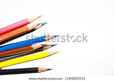 Crayons on white
