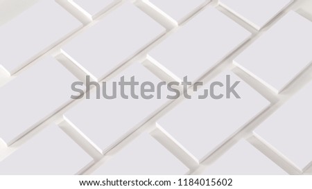 Mockup of business cards at white textured background.