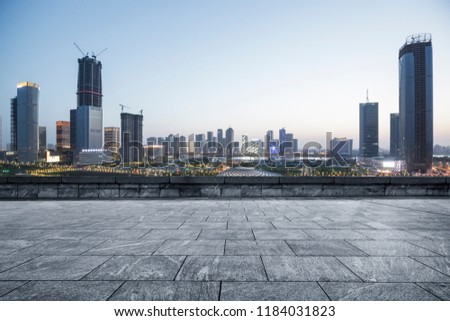 City skyscrapers and city viewing platforms.
