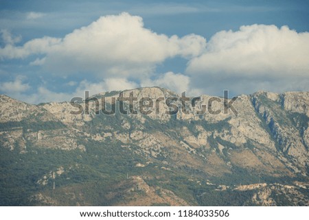 Beautiful landscape of Budva. Montenegro. Sea and mountains