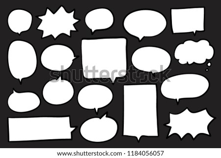 Collection of speech bubbles on black background vector