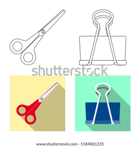 Vector design of office and supply symbol. Set of office and school stock vector illustration.
