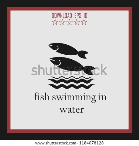 fish swimming in water vector icon