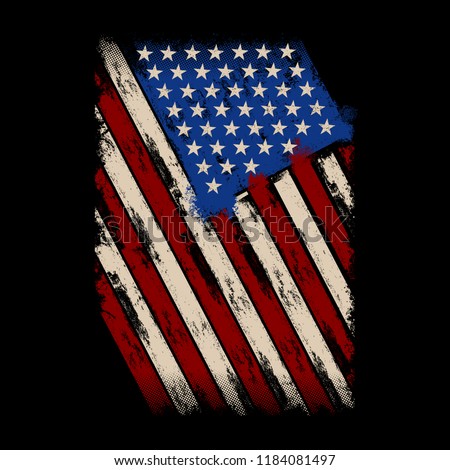 Grunge Style American Flag, idea for t-shirt, banner, poster, us flag 1776