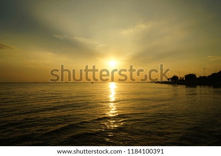 Sunset in the coast                               